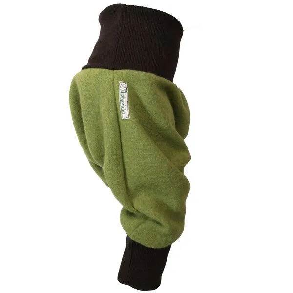 liebewicht liebewicht Yogahose Sarouelhose Pumphose Wolle verschiedene Farben nach Wahl, Moosgrün/dunkelbraun, – Produktbild 2 von 4