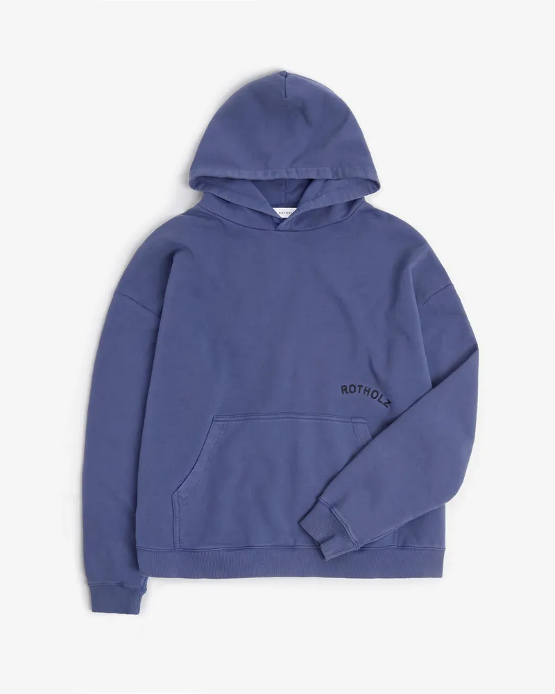 Rotholz Rotholz Damen vegan Hoodie Logo Washed Blau, Blau, – Produktbild 1 von 2