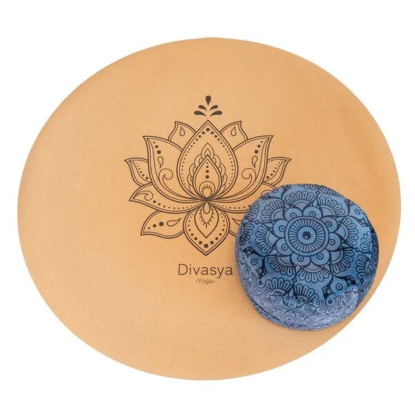Divasya Divasya Meditationsmatte aus Kork & Naturkautschuk | 2 Motive, Lotus, – Produktbild 3 von 4