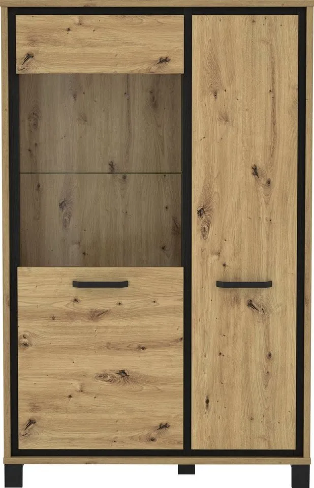 FORTE Vitrine Trondheim Höhe 161 cm, Braun, – Produktbild 3 von 5