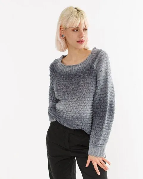 Alma & Lovis Alma & Lovis Strickpullover im Colorchange aus Alpaka-Woll-Mix | Degrade Pullover, Dolphin (grau), – Produktbild 1 von 4