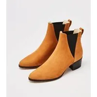 NINE TO FIVE NINE TO FIVE #brygge - Chelsea Boot mit Blockabsatz aus Bioleder, Warm cognac, – Produktbild 1 von 1