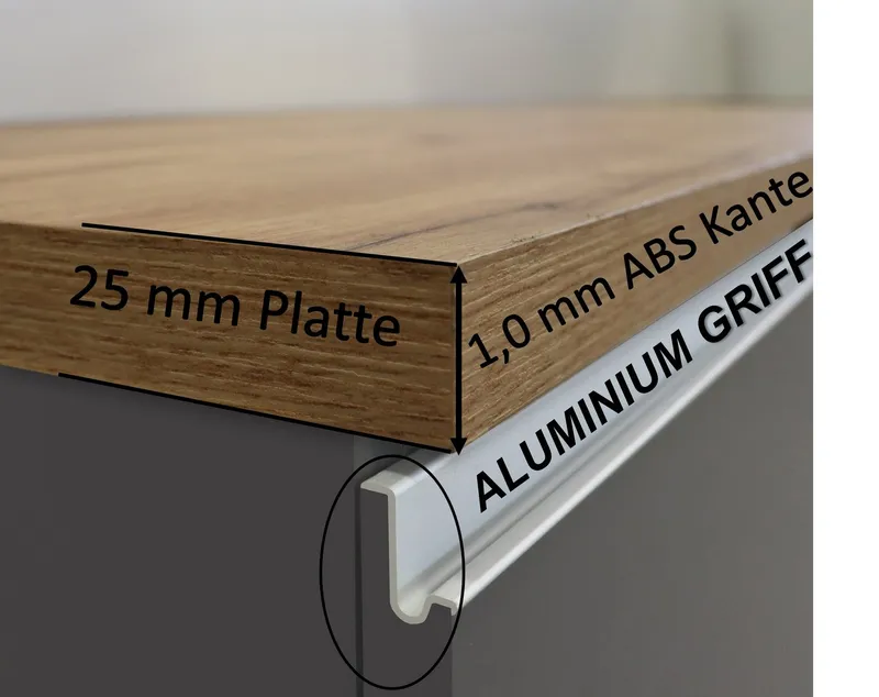 KOCHSTATION Kücheninsel KS-Sole, Breite 125 cm, mit 2 Türen, Grau, – Produktbild 5 von 8