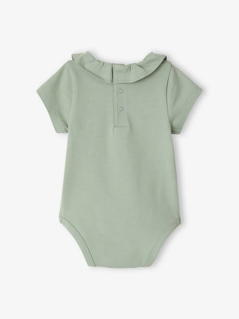 Vertbaudet 2er-Pack Baby Kurzarm-Bodys, Salbeigrün, – Produktbild 4 von 4