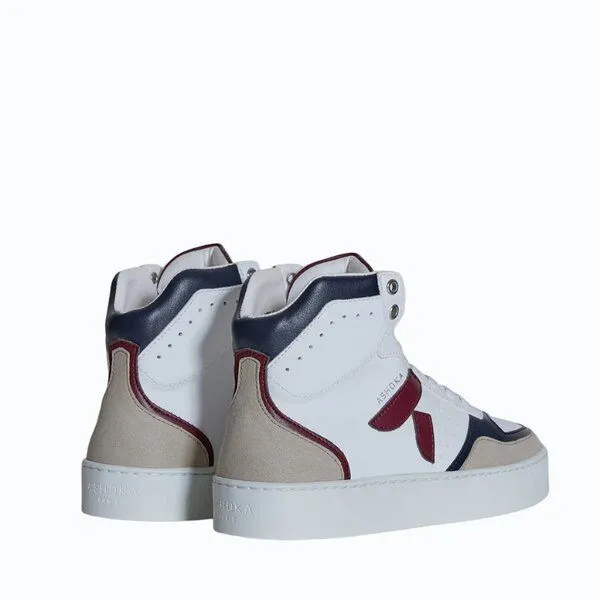 Ashoka Paris Ashoka Paris Mateo High-Top Sneaker Bordeauxrot-Marineblau, Biobasiert & Recycelt – Produktbild 3 von 4