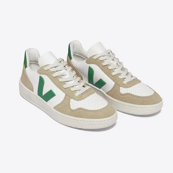 Veja Veja Sneaker Herren - V-10 Chromefree Leather, Emeraude sahara (weiß), – Produktbild 4 von 4