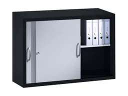 C+P C+P Aufsatzschrank Schiebetürenschränke aus Stahl 120 cm breit anthrazit/alusilber T 50 H 79 – Produktbild 1 von 1