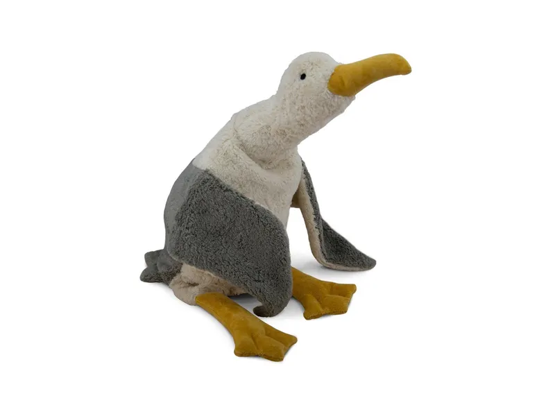 Senger Naturwelt Senger Naturwelt Kinder Körnerkissen Kuscheltier, Dinkelspelz (kbA) Möwe groß Maße 74 x 17 x 78 cm, Weiß, grau, – Produktbild 2 von 3