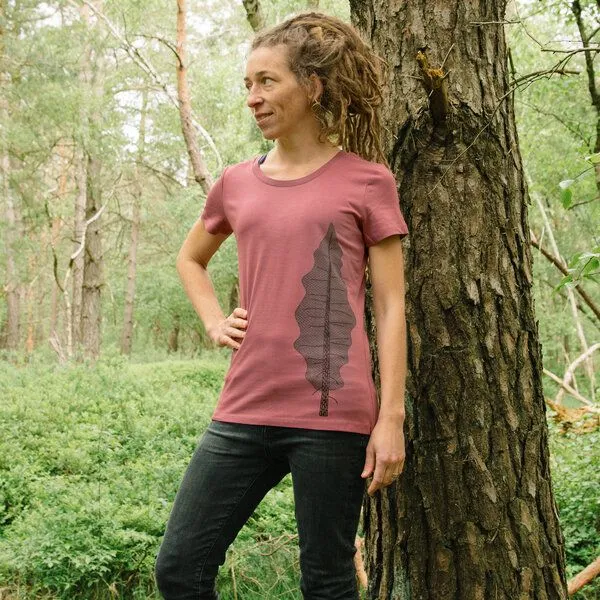 Cmig Cmig Tanne T-Shirt Damen aus Biobaumwolle, Hibiscus rose, – Produktbild 3 von 4