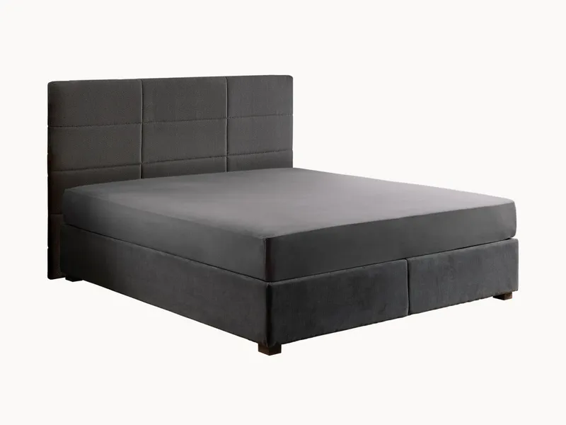 allnatura allnatura Boxspringbett "Savalis-Comfort" | 140x200 cm | Buche, geölt | ohne Steppung | Baumwolle, Grau, – Produktbild 1 von 2
