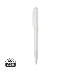 XD Collection Devin transparenter Stift aus GRS zertifiziertem rABS, weiß – Produktbild 1 von 1