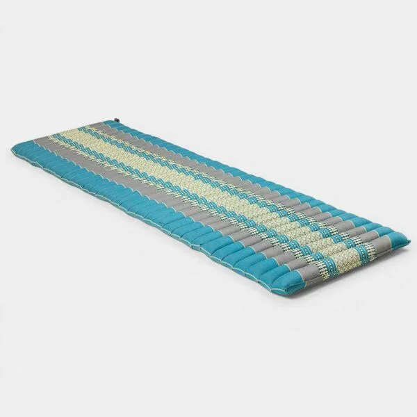 Der Lindwurm Der Lindwurm Thai Yogamatte zum Aufrollen mit Kapokfüllung, Hellblau/grau, – Produktbild 2 von 2