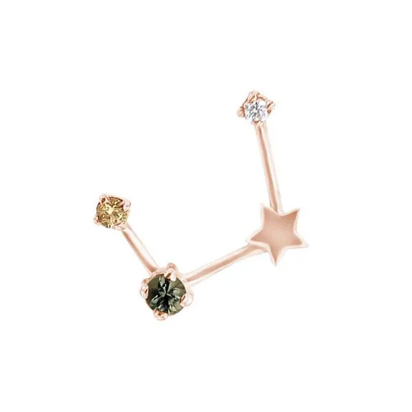Eppi Eppi Goldener Ohrring mit Sternzeichen Virgo, Rosa, – Produktbild 4 von 4