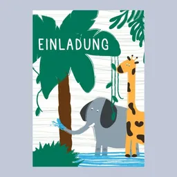 Fines Papeterie Fines Papeterie 5 Einladungskarten SAFARI Kindergeburtstag Din A6 – Produktbild 1 von 1