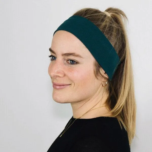 obumi obumi STIRNBAND SCHMAL AUS BIO JERSEY IN VIELEN FARBEN, Petrol, – Produktbild 1 von 4