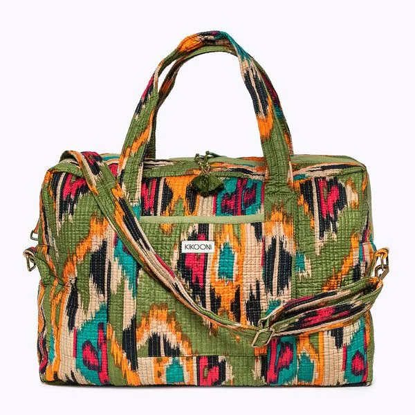 KIKOONI KIKOONI handgefertigte große Reisetasche TRAVELER BAG, Green ikat, – Produktbild 1 von 4