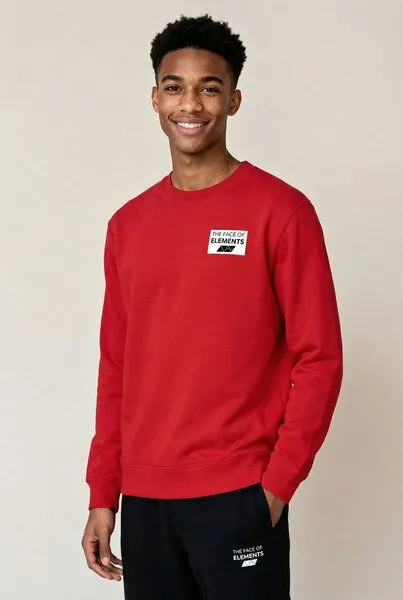 THE FACE OF ELEMENTS The Face of Elements Color Rush - Regular Fit Sweatshirt aus 100% Bio-Baumwolle, Signal red (rot), – Produktbild 3 von 4