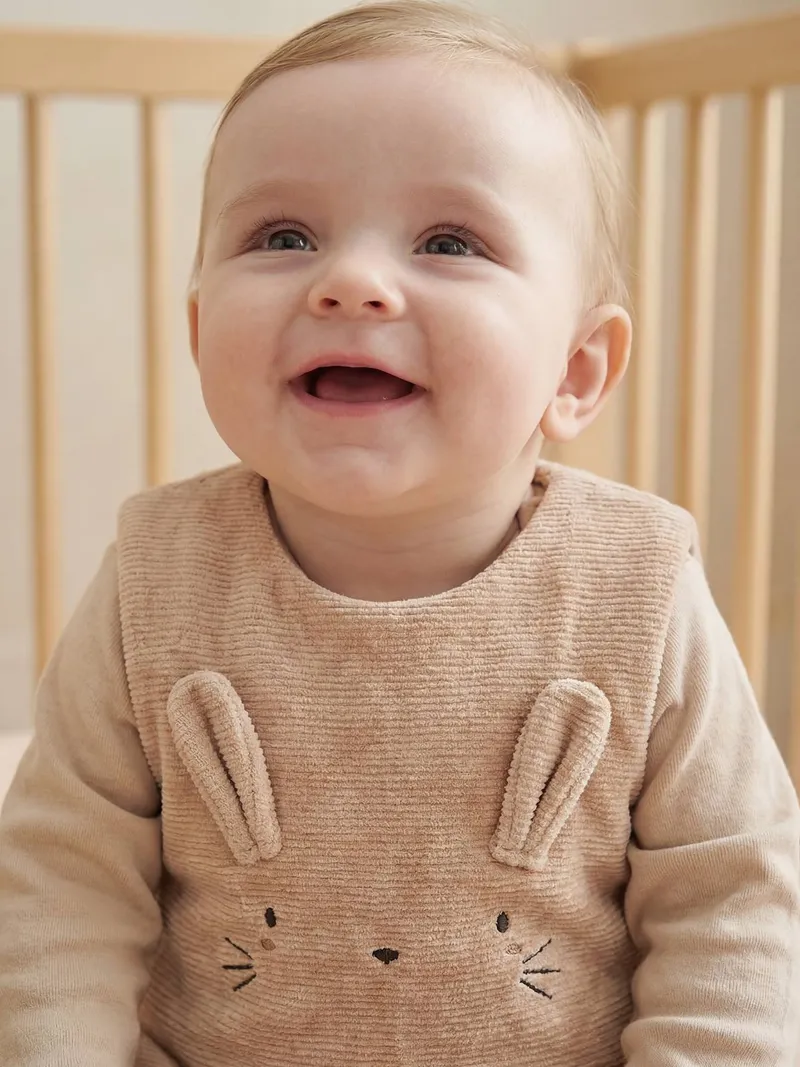 Vertbaudet Baby Winterschlafsack TRAUMREISE aus Cord mit abnehmbaren Ärmeln TOG 3, Beige, – Produktbild 2 von 4