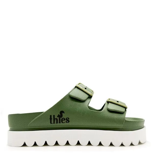 thies Vegane Ecofoam Plateau Sandale von thies ® aus recyceltem EVA, Khaki (kaki), – Produktbild 1 von 4