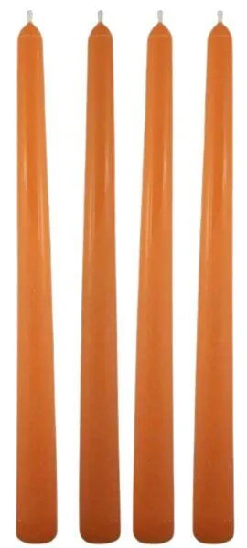 ReineNatur ReineNatur Stabkerzen aus Rapswachs– Leuchterkerzen - 4er Set - H: 24 cm, Ø 2 cm, Orange, – Produktbild 1 von 1