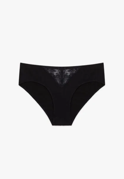 Lovjoi Lovjoi Panty PILOSELLA aus Biobaumwolle und regenerierter Spitze, Black (schwarz), – Produktbild 1 von 4