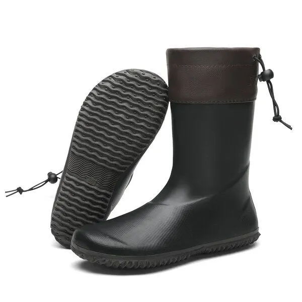 SAGUARO SAGUARO Gummistiefel Barfußschuhe vegan Winter Regen Stiefel Naturkautschuk gefüttert, Schwarz update, – Produktbild 1 von 4