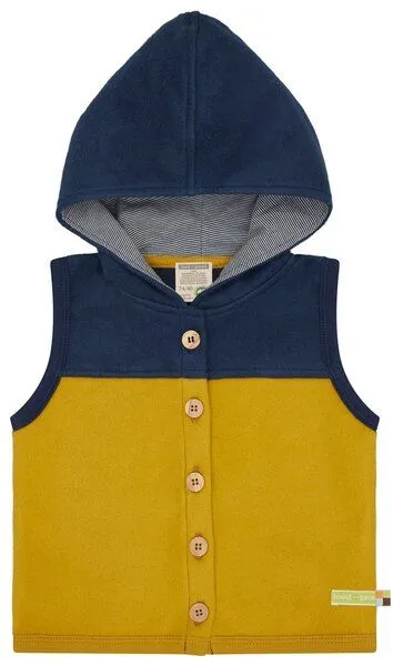 loud + proud loud + proud Babys & Kinder Weste aus Baumwoll-Fleece, GOTS-zertifiziert, Curry(gelb), – Produktbild 2 von 3