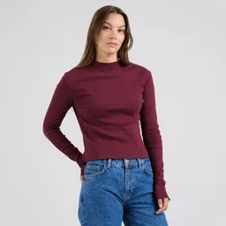Dedicated DEDICATED Langarmshirt Ryd Rib - Fig Red – Produktbild 1 von 1