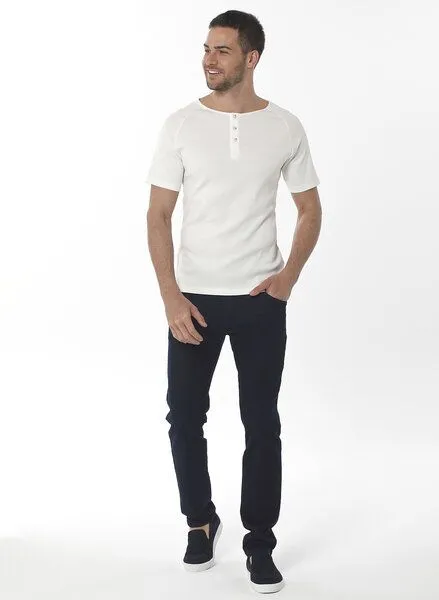 ORGANICATION ORGANICATION Henley-Shirt aus Bio-Baumwolle mit Raglanärmeln, Weiß(off white), – Produktbild 2 von 4