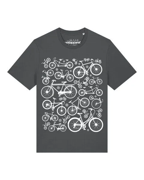 watapparel watapparel T-Shirt Unisex Fahrräder, Anthracite, – Produktbild 1 von 3