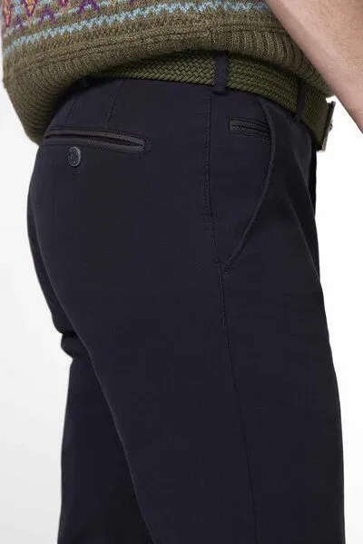 Meyer MEYER Chino im Canvas-Look, Blau (marine), – Produktbild 6 von 8
