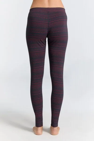 Leela Cotton Damen Leggings aus Bio-Baumwolle 1611"Leela Cotton", Geometrisch-navy-tibetrot, – Produktbild 3 von 3