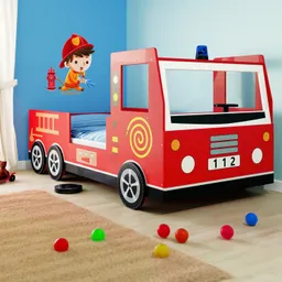 Casaria® Kinder Feuerwehrbett Noah 200x90 cm – Produktbild 1 von 1