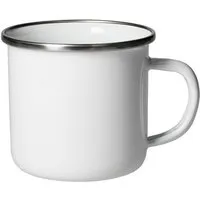 elasto elasto Emaille-Becher 'Cozy' aus Edelstahl - stylischer Retro-Kaffeebecher, Weiss, – Produktbild 1 von 1