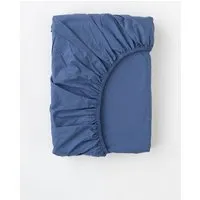 MELA Perkal Spannbetttuch KASOL | von MELA | Fairtrade & GOTS zertifiziert, Blau, – Produktbild 1 von 1