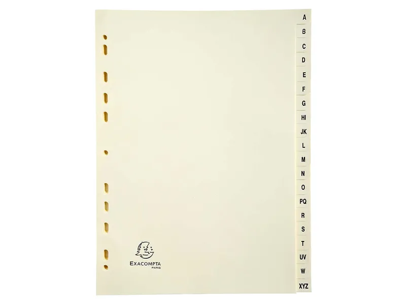 Exacompta 10 Exacompta Register, 20 Taben A-Z, 155 g/m², DIN A4, elfenbein – Produktbild 1 von 1