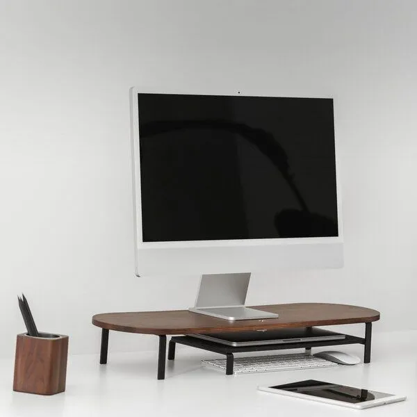 Woodcessories Woodcessories Monitorständer aus nachhaltigem Holz, Walnuss/schwarz, – Produktbild 6 von 8