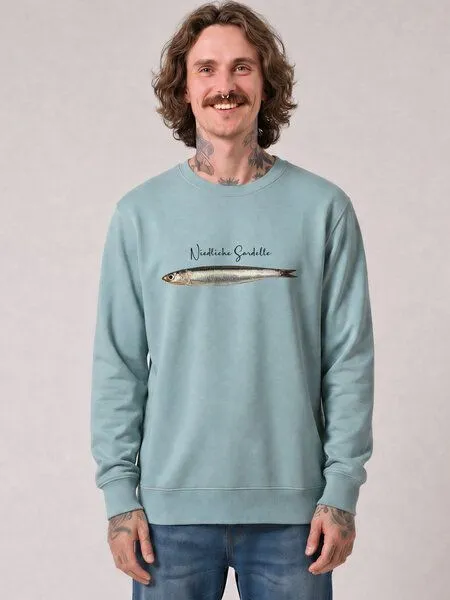 watapparel watapparel Sweatshirt Unisex Niedliche Sardelle, Pebble blue, – Produktbild 2 von 2