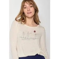 GreenBomb GREENBOMB Nature Upwind Mind - Lässiges Longsleeve aus einem LENZING ECOVERO Mix / hochwertiger Print / Fair & Vegan – Produktbild 1 von 1