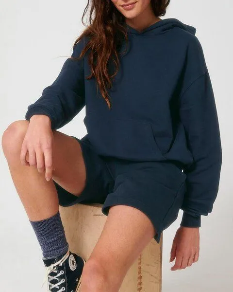 YTWOO YTWOO Oversized Unisex Hoodie mit Kängurutasche, Dry, nachhaltig, Bio-Baumwolle, Navy, – Produktbild 4 von 4