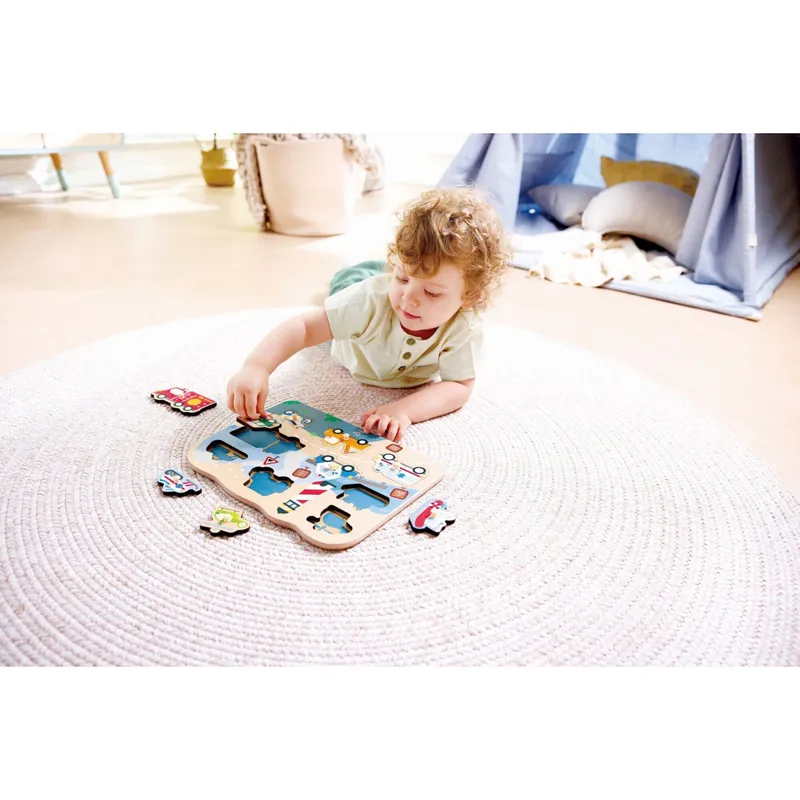 Hape Hape Steckpuzzle Notfall, Mehrfarbig, – Produktbild 1 von 3