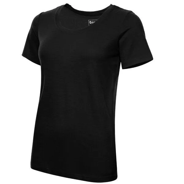 Kaipara - Merino Sportswear Kaipara - Merino Sportswear Merino Kurzarm Unterhemd Damen Regularfit 200 weiter Rundhals, Schwarz, – Produktbild 2 von 2