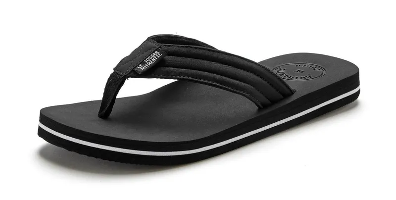 AUTHENTIC LE JOGGER AUTHENTIC LE JOGGER Badelatsche, Flip Flop, Badepantolette, Badeschlappe, Sommerschuhe Badezehentrenner Pantolette, Zehentrenner mit ultraleichter Sohle Unisex VEGAN, Schwarz, – Produktbild 3 von 5