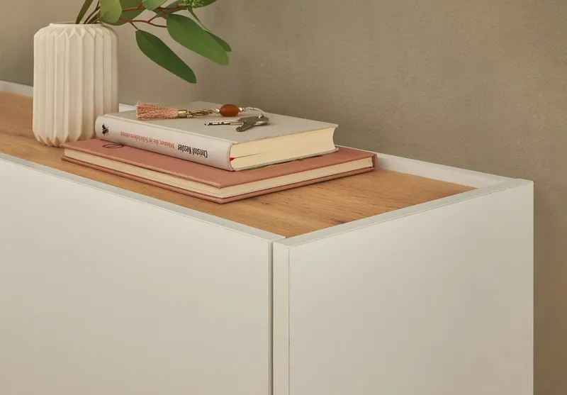 Furn.Design Hängeschrank Center (in weiß und Wotan Eiche, 100 x 35 cm) Flurschrank hängend, Weiß, – Produktbild 5 von 5