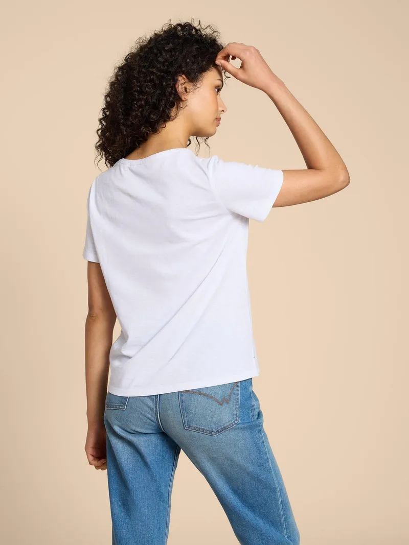 White Stuff Abbie T-Shirt - 52, Reines weiß, – Produktbild 4 von 4