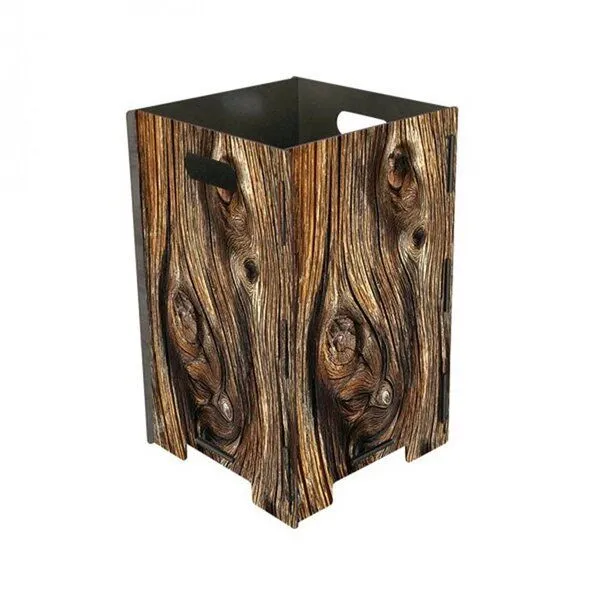 WERKHAUS Werkhaus – Papierkorb „Holzdesign / Baumrinde“ (Stecksystem) – Produktbild 1 von 3