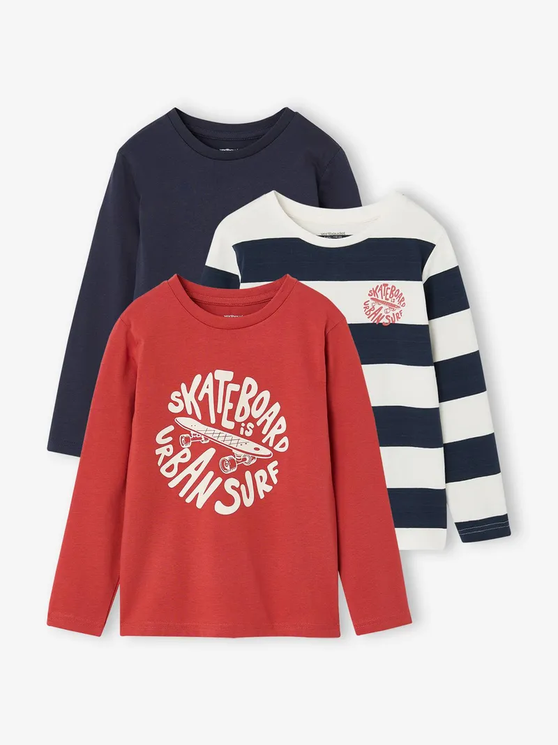 Vertbaudet 3er-Pack Shirts Jungen BASIC, Rost, – Produktbild 1 von 4
