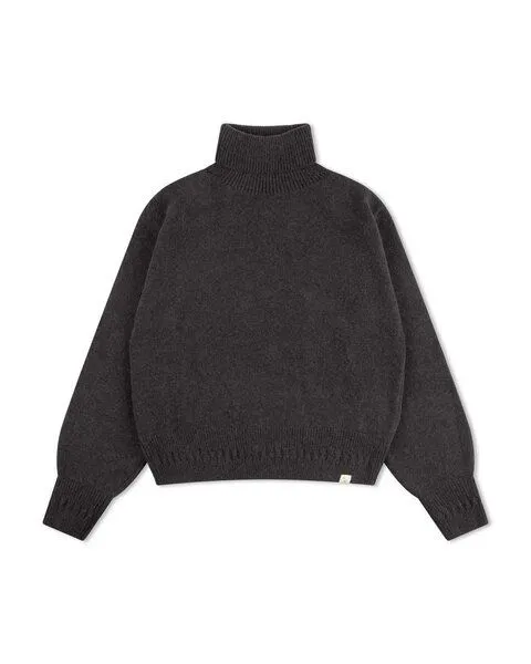 MATONA Matona Rollkragenpullover für Frauen mit Bio-Baumwolle und Lammwolle / Turtleneck Pullover, Charcoal, – Produktbild 4 von 4