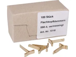 Flachkopfklammern, 19 mm, vermessingt, 100 Stk. – Produktbild 1 von 1