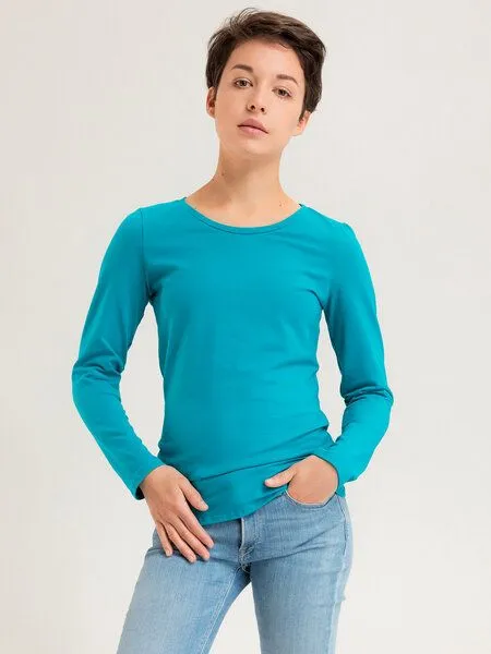 Frija Omina Frija Omina Bio Longsleeve "Ubu", Türkis, – Produktbild 2 von 2